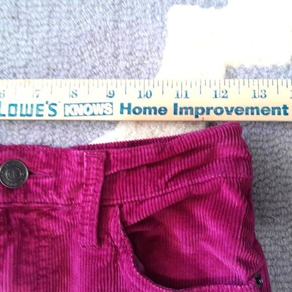 Current/Elliott High Waist Stiletto Cords In Aster Size 26 Magenta Crop Skinny - Picture 7 of 12